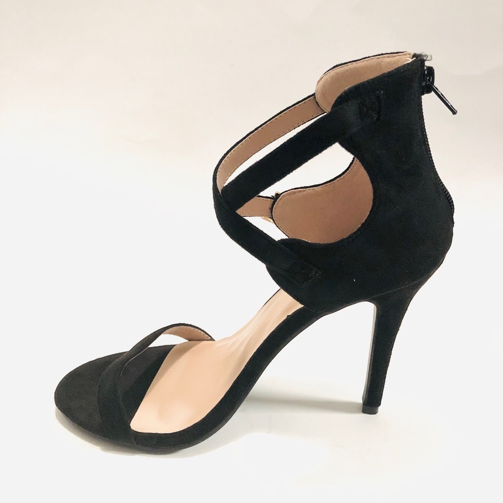 Black X-Cross Heels